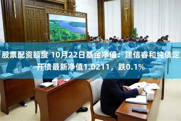 股票配资额度 10月22日基金净值：建信睿和纯债定开债最新净