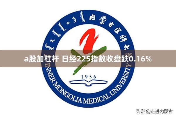 a股加杠杆 日经225指数收盘跌0.16%