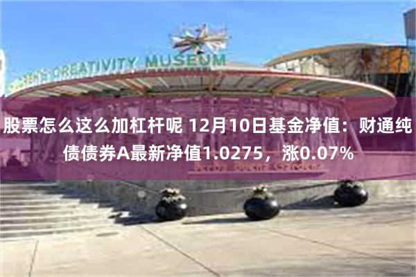 股票怎么这么加杠杆呢 12月10日基金净值：财通纯债债券A最